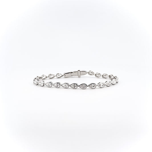 Bezel Pear Shape Tennis Bracelet