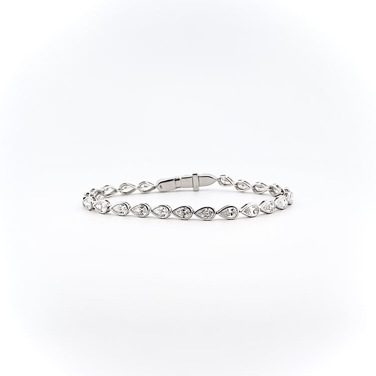 Bezel Pear Shape Tennis Bracelet