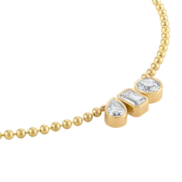 3 Stone Bezel Necklace