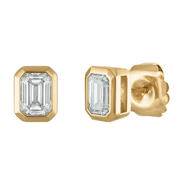 Emerald Bezel Studs