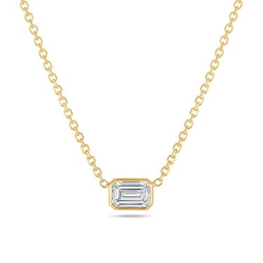 Emerald Bezel Pendant Necklace