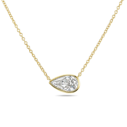 The Perfect Everday Bezel Necklace-Pear