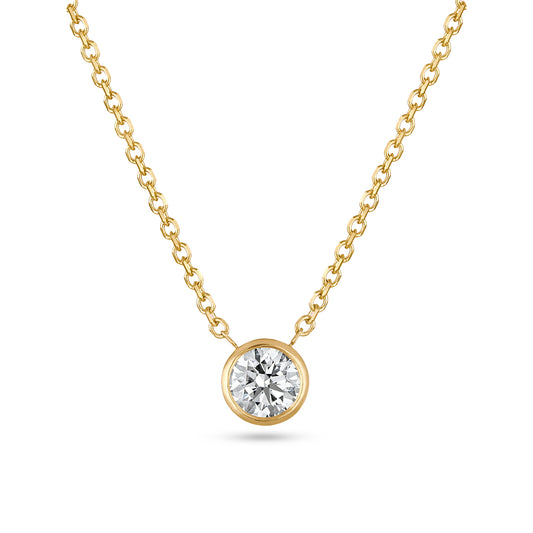 The Perfect Everday Bezel Necklace-Round