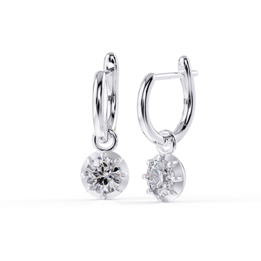 Circle Bezel Drop Earrings