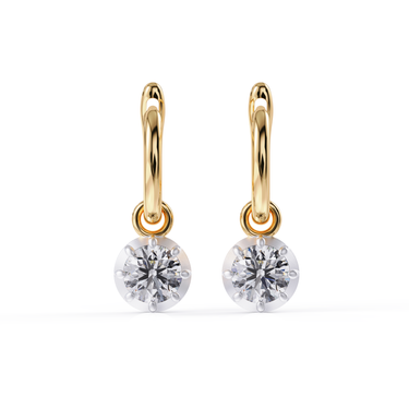 Circle Bezel Drop Earrings