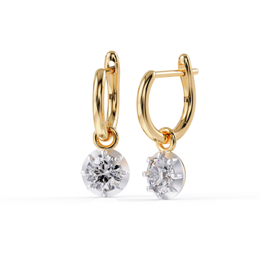 Circle Bezel Drop Earrings