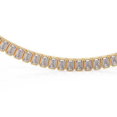 Emerald Bezel Tennis Necklace