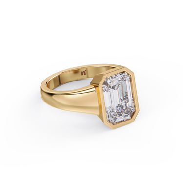 Bold Emerald Bezel Solitaire Ring